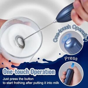 Black 1PC Powerful Electric Milk Frother Mini Milk Foamer Battery Operated Whisk